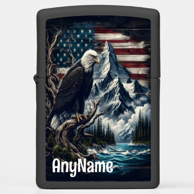 Majestic Eagle In A Mountain Landscape Zippo Lighter (Front)