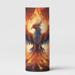 Majestic Eagle in Flames Decorative Pillar Candle