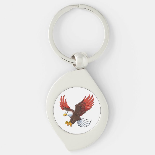 Majestic eagle in flight keychain (Front)