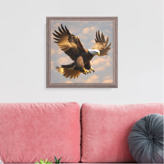 Majestic Eagle in Golden Sky Canvas Print