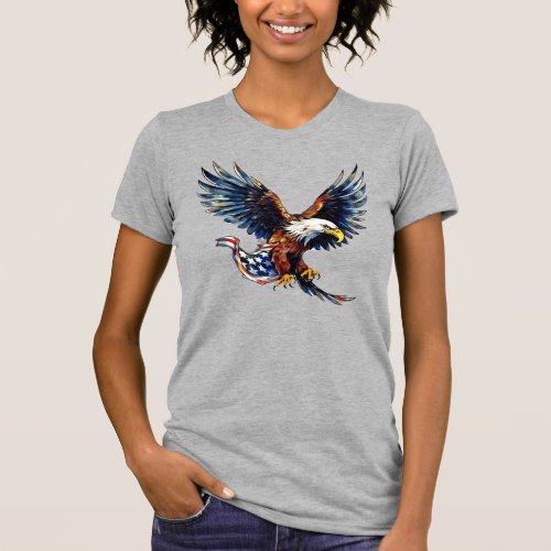 Majestic Eagle in Red White and Blue July 4th T_Shirt