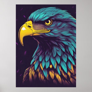 Majestic Eagle in vibrant Colors Poster
