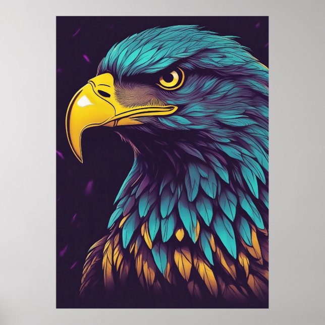 Majestic Eagle in vibrant Colors Poster (Front)