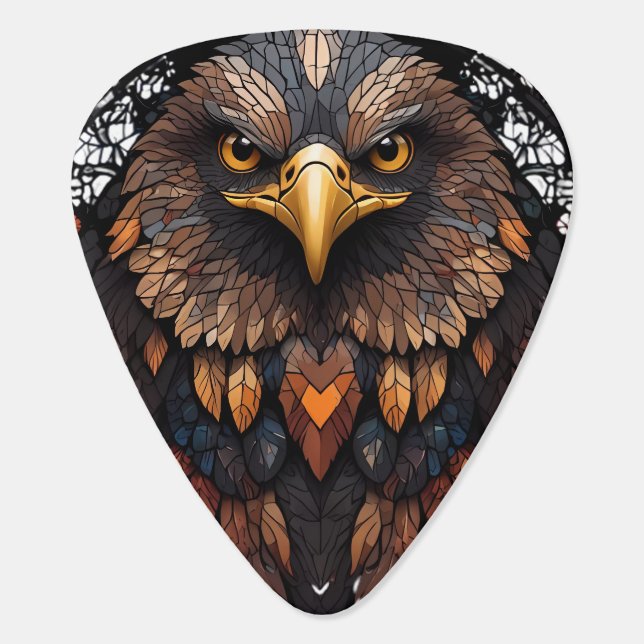 Majestic eagle Key Ring Guitar Pick (Back)