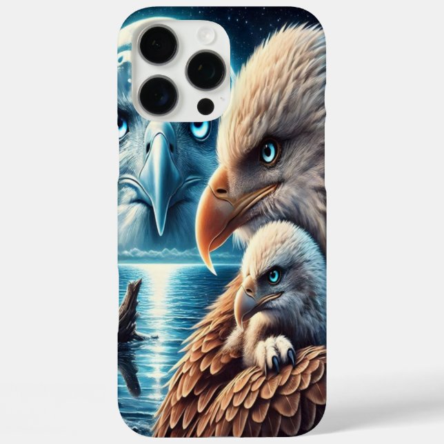 Majestic Eagle Over Luminous Ocean Moon Case-Mate iPhone Case (Back)