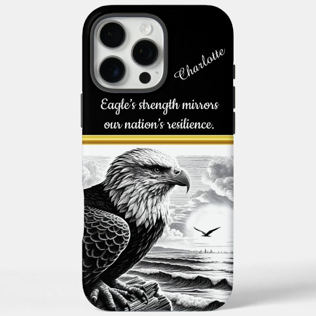Majestic eagle perched by the ocean at sunrise Case-Mate iPhone case (Back)