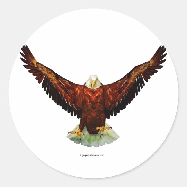 Majestic Eagle Round Stickers (Front)
