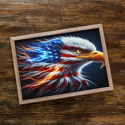 Majestic Eagle Saluting With American Pride Poster