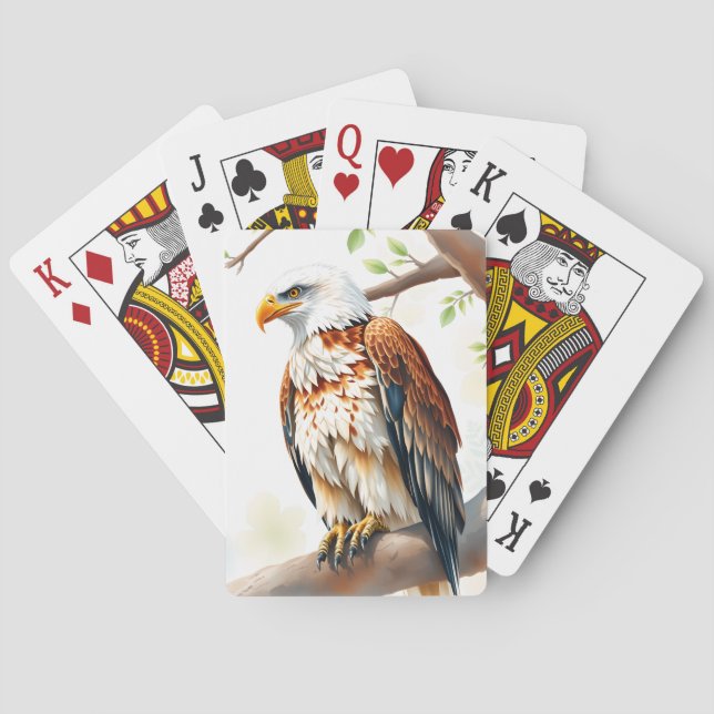 Majestic Eagle sitting on a Tree Branch Poker Cards (Back)