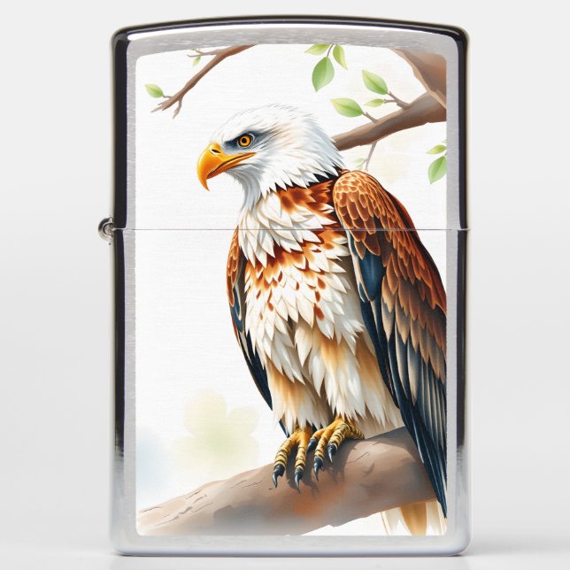 Majestic Eagle sitting on a Tree Branch Zippo Lighter (Front)