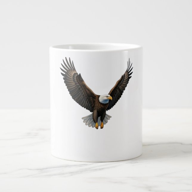 Majestic Eagle Soar T-Shirt Design Giant Coffee Mug (Front)