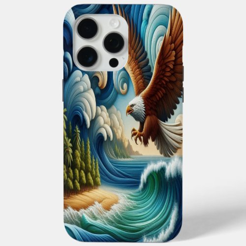 Majestic Eagle Soaring Above Crystal Waters iPhone 15 Pro Max Case