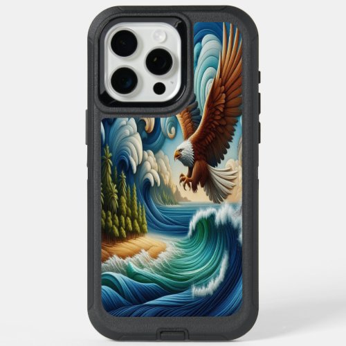 Majestic Eagle Soaring Above Crystal Waters iPhone 15 Pro Max Case
