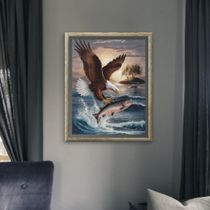 Majestic Eagle Soaring Above Prey Poster