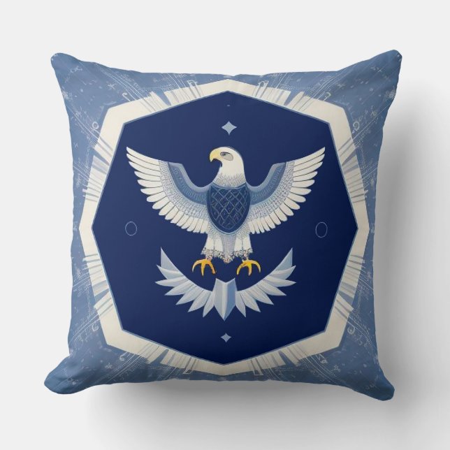 Majestic Eagle Soaring Stylish Artistic Gift Throw Pillow (Front)