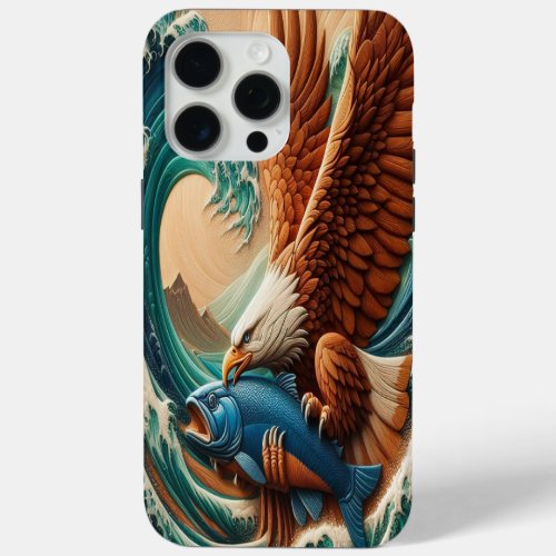 Majestic Eagle Soars Over Fish iPhone 15 Pro Max Case