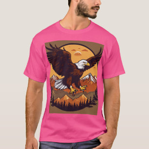 Majestic Eagle Sunset Flight T-Shirt