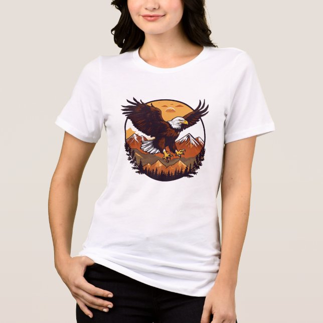 🦅 Majestic Eagle Sunset – Women's Tri-Blend T-Shi Shirt (Front)