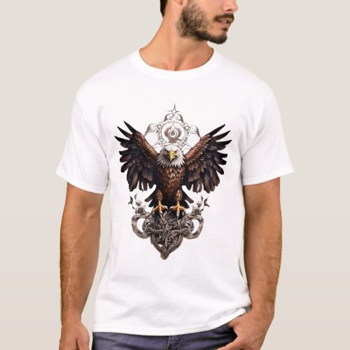 Majestic Eagle Tattoo Print T_Shirt