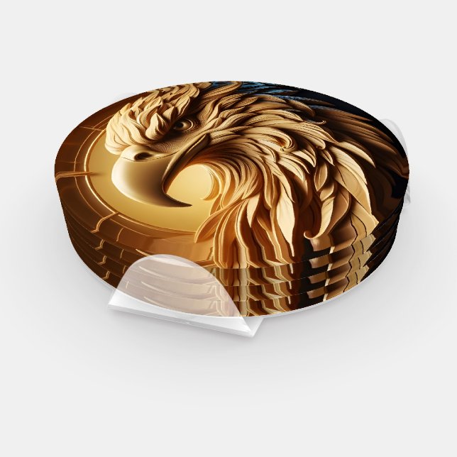 Majestic Eagle Timekeeper Coaster Set (Set)