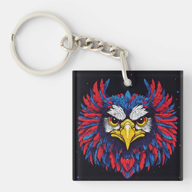 Majestic Eagle TShirt A Burst of Color & Strength Keychain (Front)