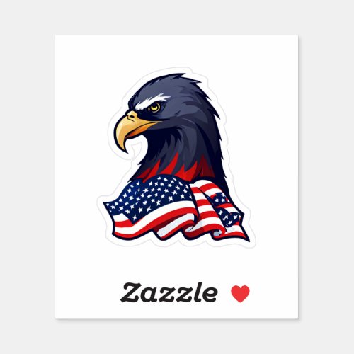 Majestic Eagle USA Flag Logo Design Sticker