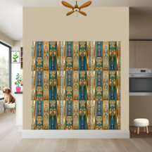 Majestic Egyptian Hieroglyphs and Lotus Tile