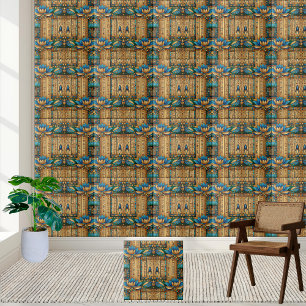 Majestic Egyptian Scarab and Lotus Tile Pattern