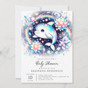 Majestic Elegant Dolphin Baby Shower Invitation