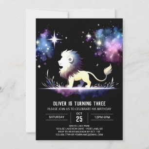 Majestic Elegant Lion Birthday Invitation