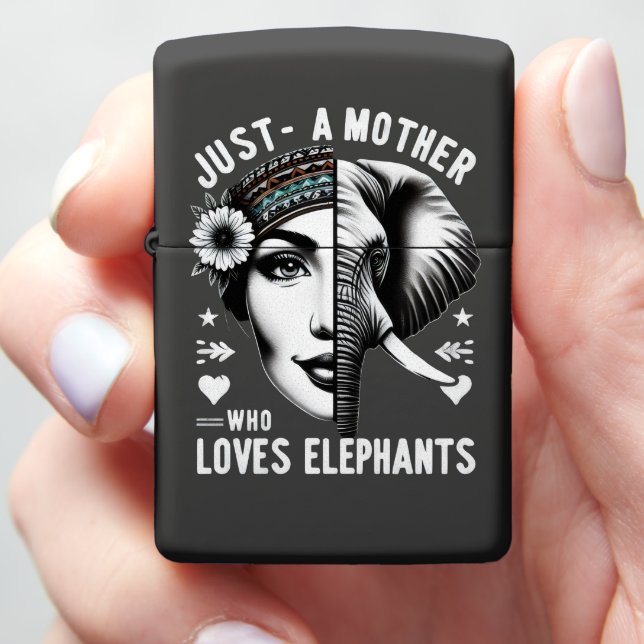 Majestic Elephant-Human Harmony Portrait Zippo Lighter (In Hand)