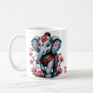 Majestic elephant in traditional Japanese style.  Coffee Mug