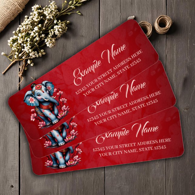 Majestic elephant in traditional Japanese style.  Label (Creator Uploaded)