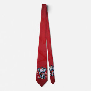 Majestic elephant in traditional Japanese style. Neck Tie