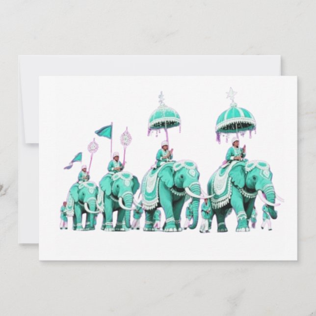 Majestic Elephant Mandala  Invitation (Front)