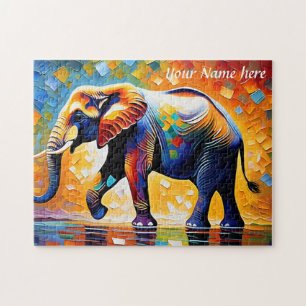 Majestic Elephant Vibrant Colors Jigsaw Puzzle