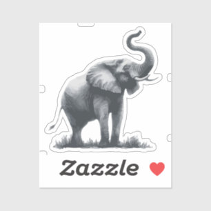 Majestic Elephant with Raised Trunk Sticker