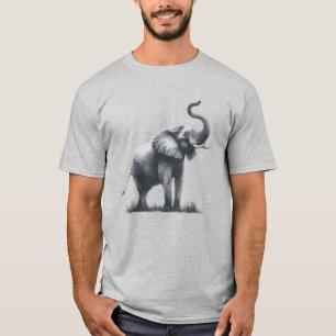 Majestic Elephant with Raised Trunk  T-Shirt