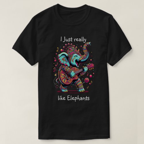 Majestic Elephant With Vibrant Tribal Designs T_Shirt