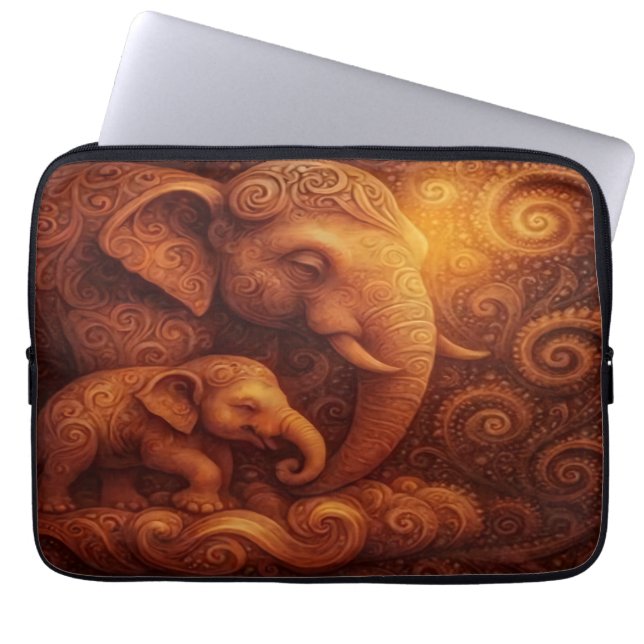 Majestic Elephants Laptop Sleeve (Front)