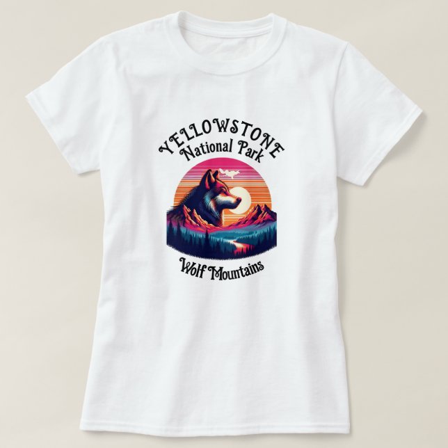Majestic Emblem of Yellowstone National Park T-Shirt (Design Front)