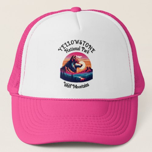 Majestic Emblem of Yellowstone National Park Trucker Hat