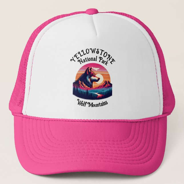 Majestic Emblem of Yellowstone National Park Trucker Hat (Front)