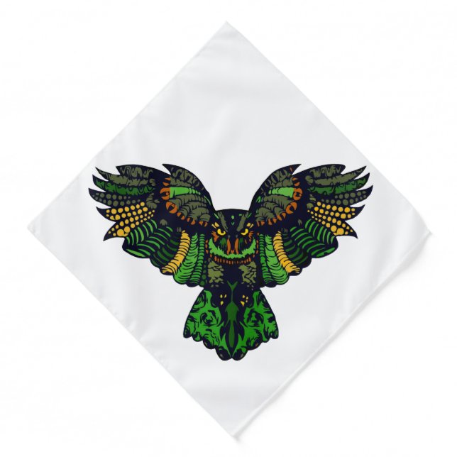 Majestic Emerald Owl Bandana (Front)