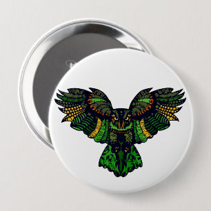 Majestic Emerald Owl Button