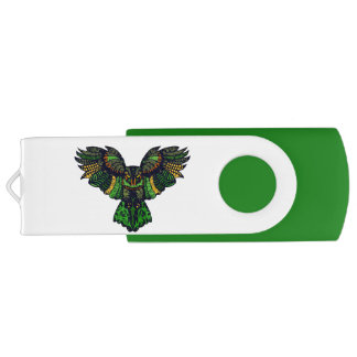 Majestic Emerald Owl Flash Drive