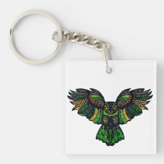 Majestic Emerald Owl Keychain