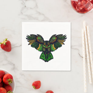 Majestic Emerald Owl Napkins