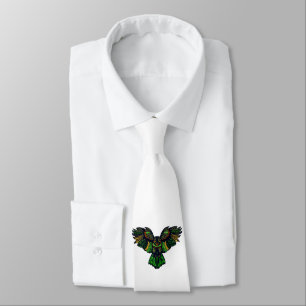 Majestic Emerald Owl Neck Tie