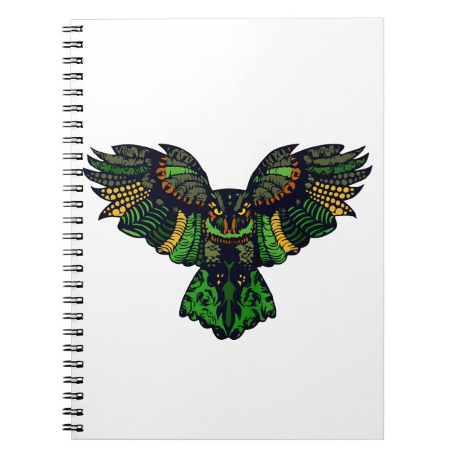 Majestic Emerald Owl Notebook (Front)